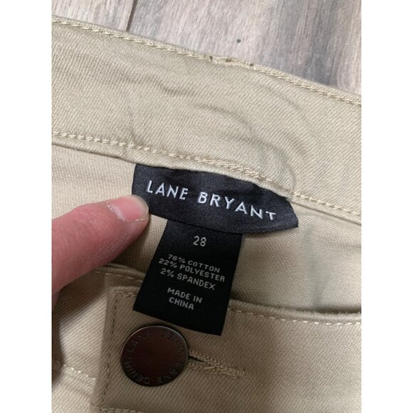 Lane Bryant Womans 28 Khaki Tan Bermuda Flat Front Shorts - Picture 2 of 5